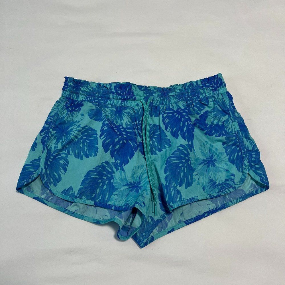 🚨 Last day Fri 🧳Aerie Womens Shorts Tropical Pattern Elastic Drawstring Waist